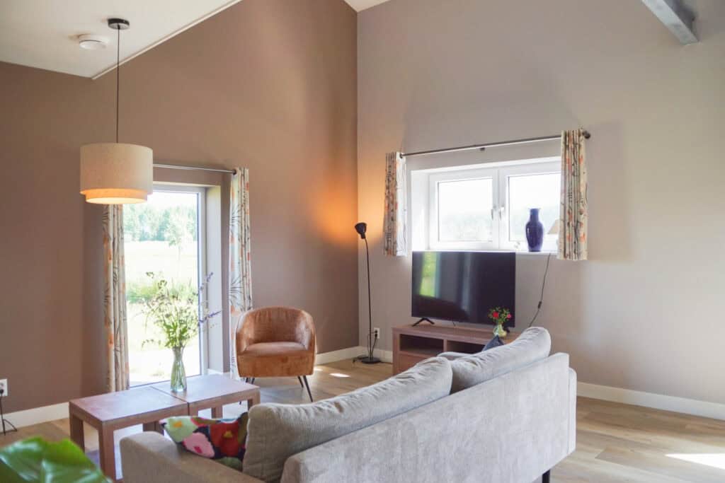 Woonkamer in vakantiehuis de Schapenhoek